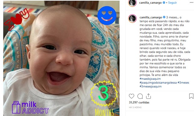 Joaquim, filho de Camilla Camargo e Leonardo Lessa (Foto: Reprodução/Instagram)