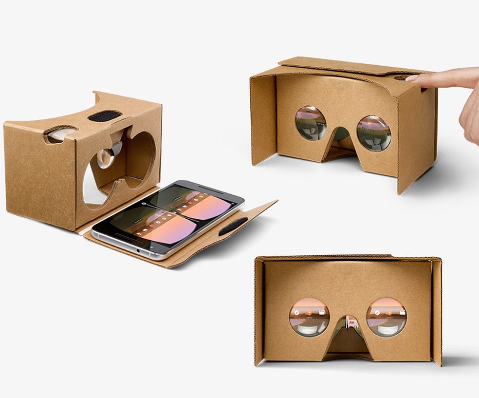 Google Cardboard: óculos de papelão são alternativas baratas aos dispositivos de realidade virtual — Foto: Divulgação/Google