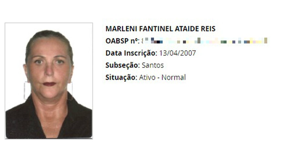 Advogada Marleni Fantinel foi assassinada em Peruíbe, SP — Foto: Reprodução