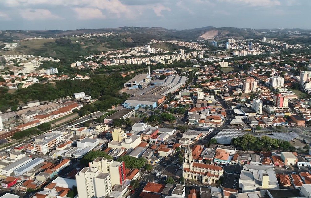 Vista da cidade de Valinhos, na região de Campinas. — Foto: Reprodução/EPTV