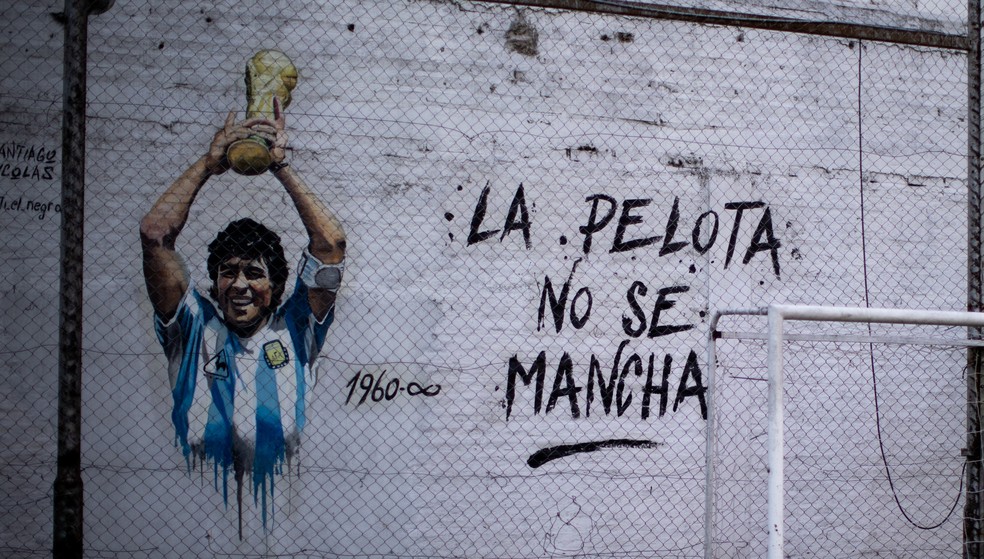 Homenagem a Maradona — Foto: Getty Images
