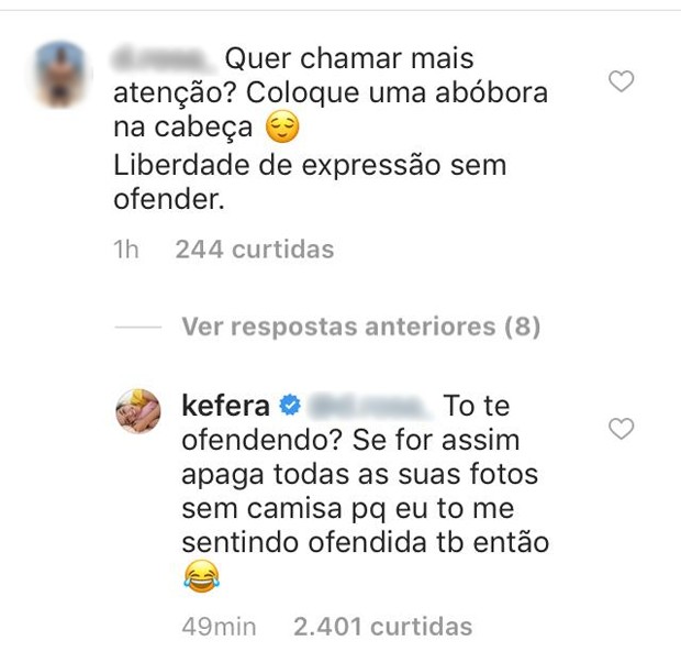 Resposta de Kéfera (Foto: Reprodução/Instagram)