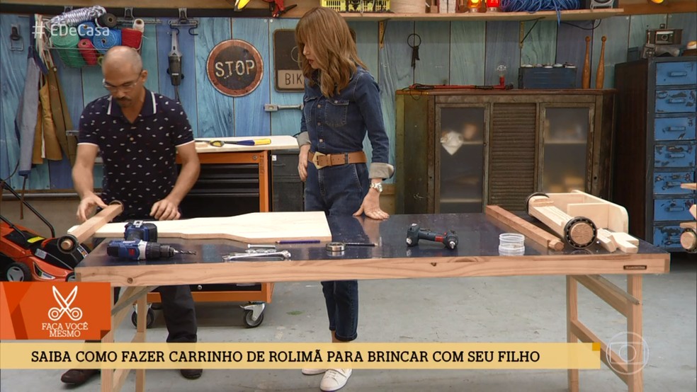 Carrinho de rolimã; aprenda a fazer — Foto: TV Globo