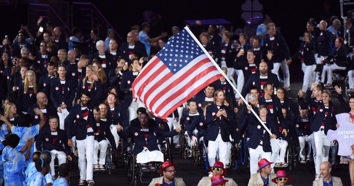 Cerimônia de abertura da Paralimpíada Rio 2016 - Estados Unidos (Foto: André Durão)