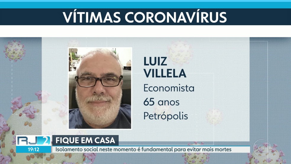Luiz Villela, morto pelo coronavírus em Petrópolis — Foto: Reprodução/TV Globo