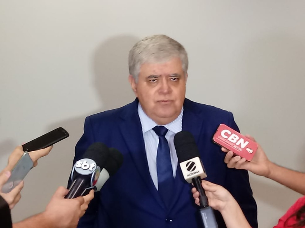 Ministro da Secretaria de Governo, Carlos Marun, em visita a Campo Grande (Foto: Emerson Arce / Tv Morena )
