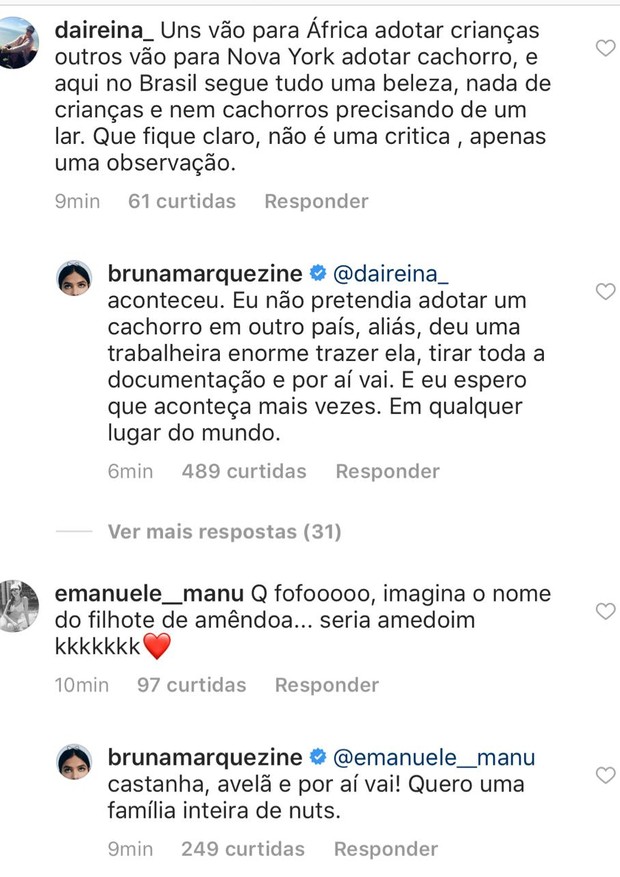 Bruna Marquezine e Amêndoa (Foto: reprodução/Instagram)