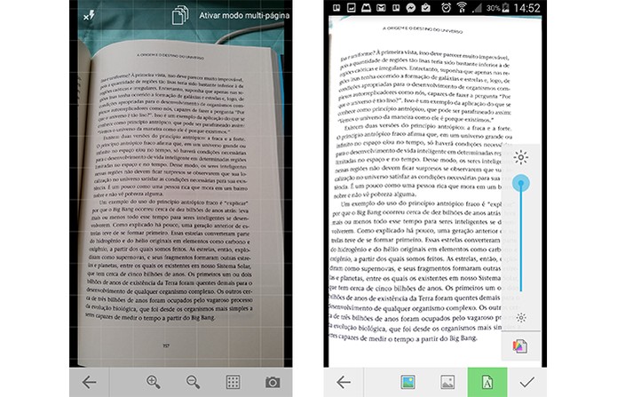 ScanWritr tem ajustes de brilho e tonalidades (Foto: Reprodução/Barbara Mannara)