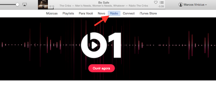 Acessando a página Rádio do Apple Music no iTunes (Foto: Reprodução/Marvin Costa)