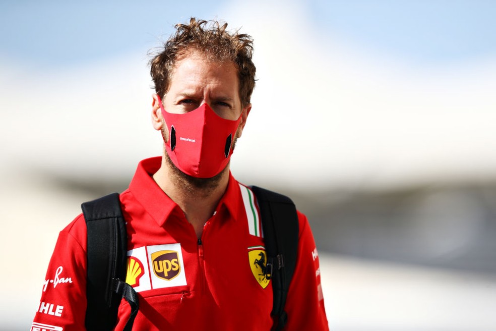 Sebastian Vettel durante o fim de semana do GP de Abu Dhabi de 2020 — Foto:  Mark Thompson/Getty Images