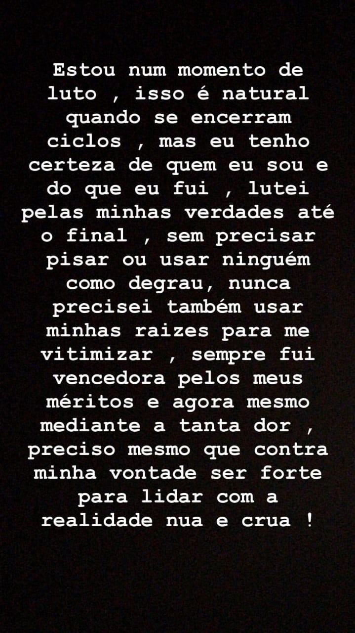 Luane Dias desabafa no Instagram Stories (Foto: Reprodução/Instagram)