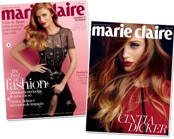 Cintia na sua primeira capa de Marie Claire, em 2014 (Foto: Fabio Bartelt)