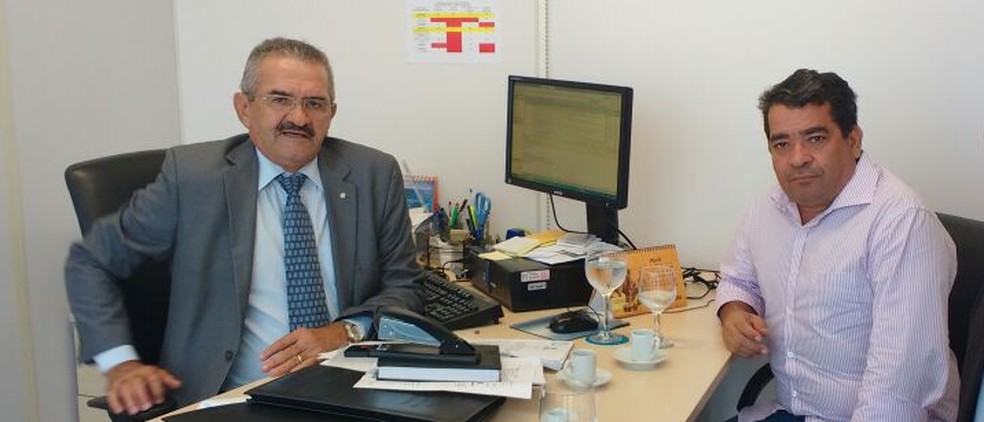 Procurador do MP, Valberto Lira (à esq), e presidente da FPF, Amadeu Rodrigues, vão participar da reunião de logo mais (Foto: Divulgação / FPF)