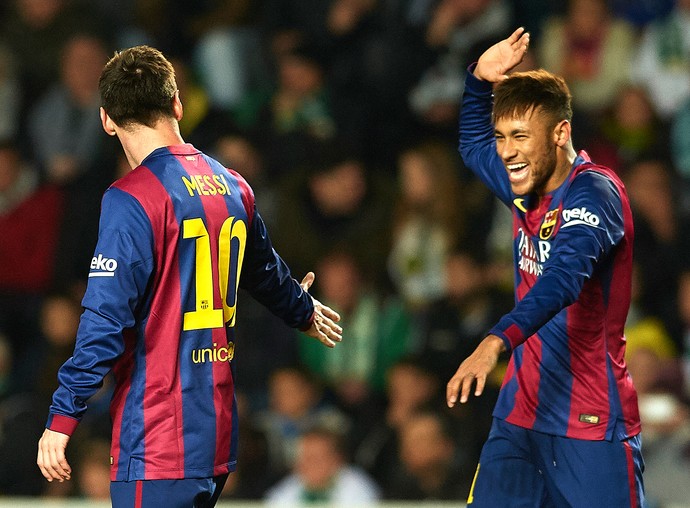 Neymar e Messi Elche x Barcelona (Foto: Manuel Queimadelos / Getty Images)
