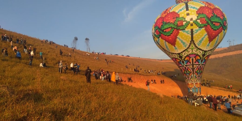 Evento de baloeiros foi realizado em Santa Isabel no último domingo (24). — Foto: Polícia Militar Ambiental/Divulgação
