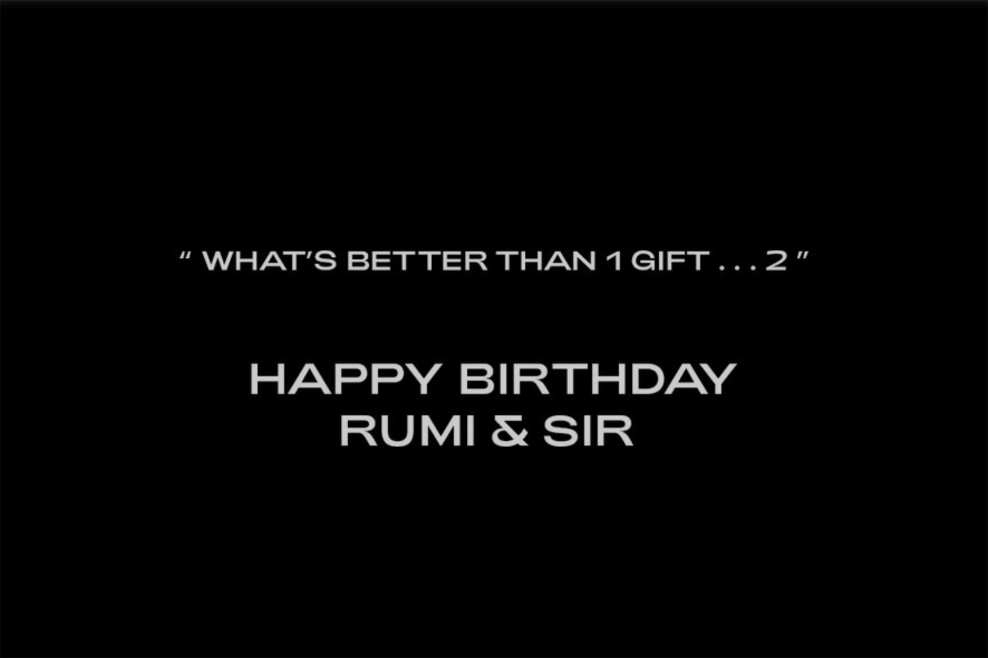 Mensagem de aniversário para Rumi e Sir Carter (Foto: Reprodução/Beyoncé.com)
