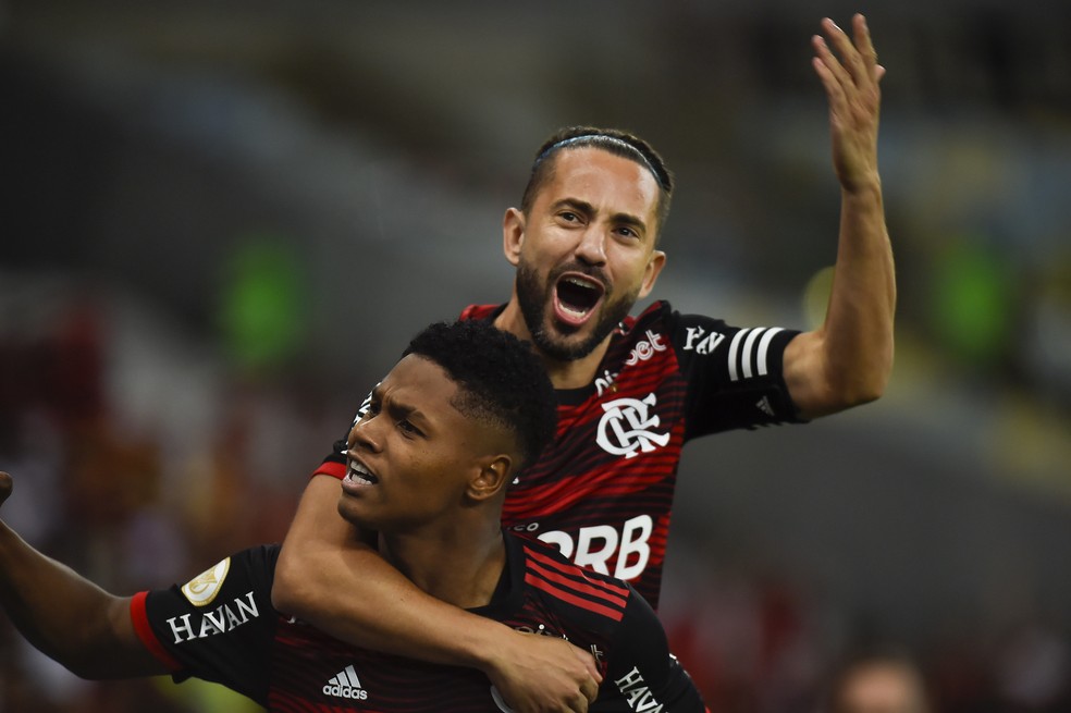Flamengo x Corinthians: Matheus França e Everton Ribeiro — Foto: Marcelo Cortes / Flamengo