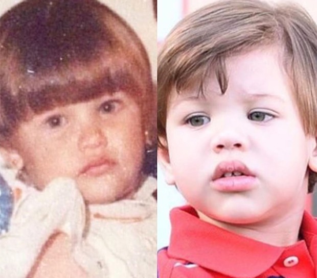 Andressa Suita na infância e o primogênito, Gabriel (Foto: Reprodução/Instagram)