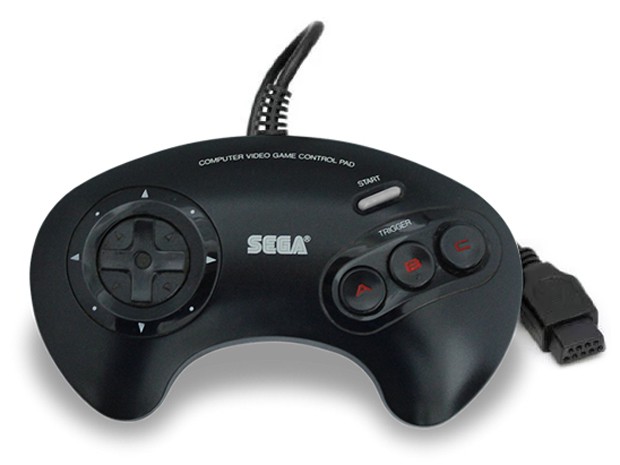 Edição limitada do Mega Drive também vem o controle clássico do videogame, de três botões (Foto: Divulgação/Tectoy)