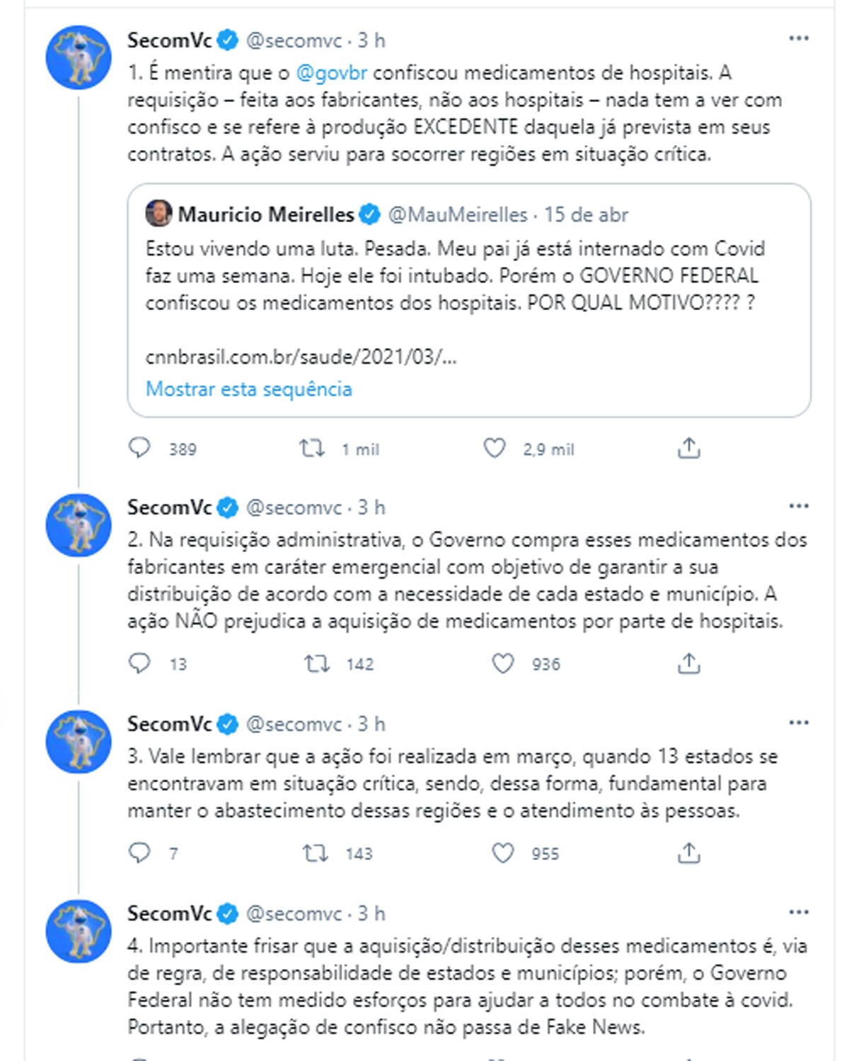 Secom se manifesta sobre acusações de Mauricio Meirelles (Foto: Reprodução/Twitter)