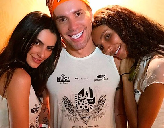 Matheus Mazzafera com Cleo Pires e Lea T (Foto: Reprodução/Instagram)