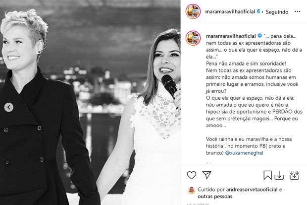 Mara Maravilha rebate Xuxa (Foto: Reprodução/Instagram)