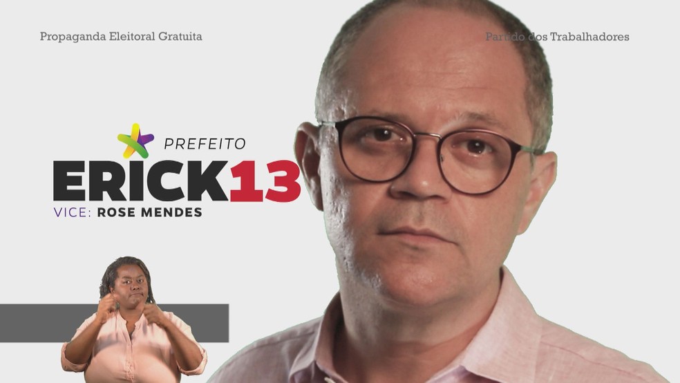 Programa eleitoral de Erick Silva (PT) — Foto: Reprodução