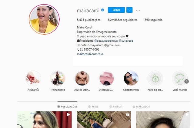 Mayra Cardi muda o nome de seu Instagram no dia da entrada de Arthur Aguiar no 'BBB' (Foto: Reprodução)