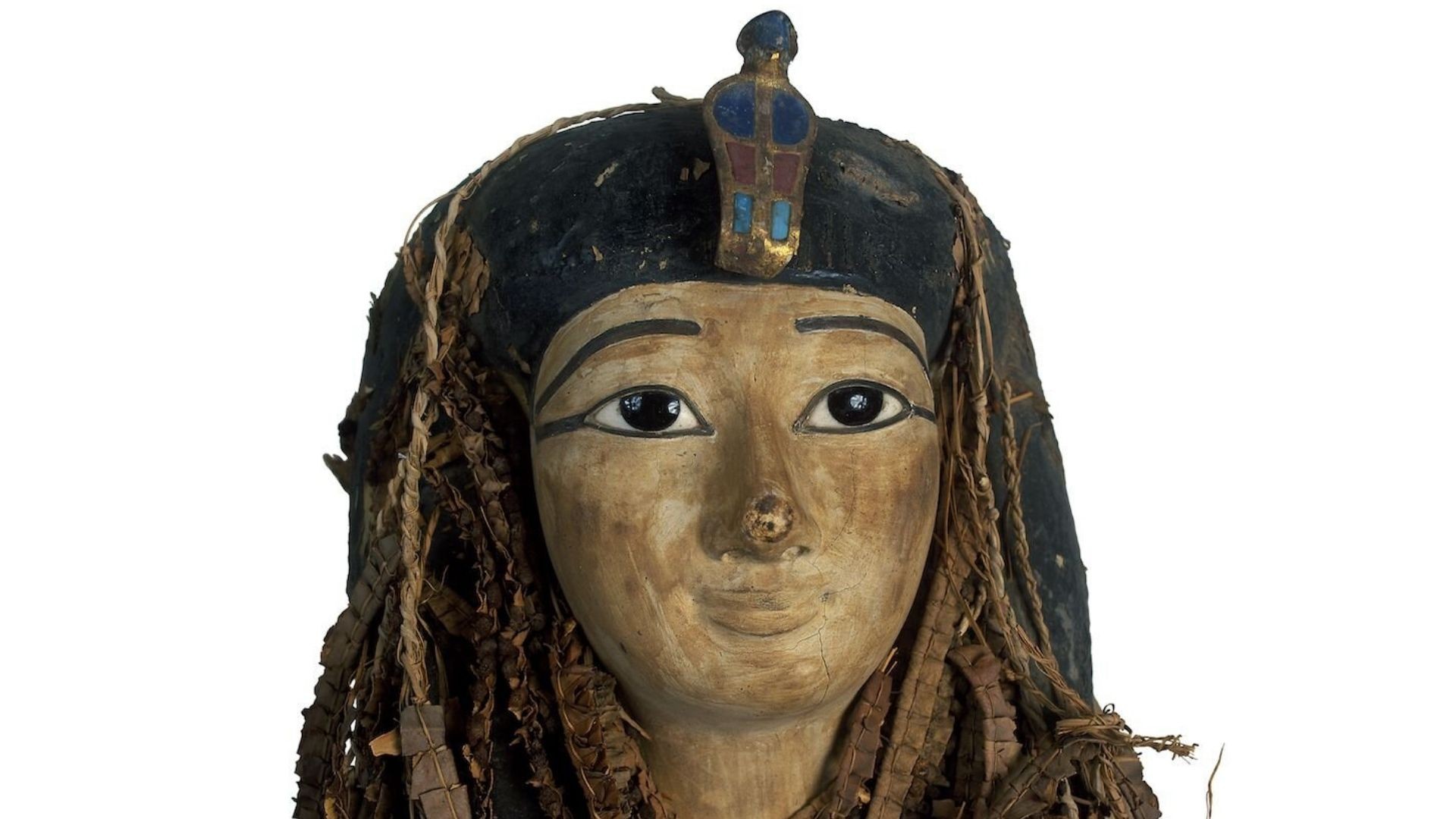 Máscara funerária do faraó egípcio Amenófis I  (Foto: S. Saleem and Z. Hawass)