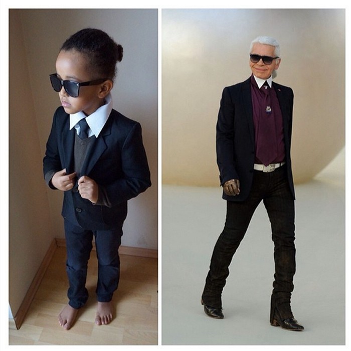 Alexander imita Karl Lagerfeld (Foto: Instagram/Reprodução)