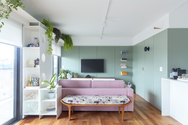 Tons pastel colorem apartamento de 80 m² (Foto: Pedro Napolitano Prata)