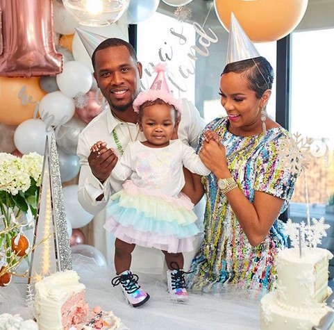LeToya Luckett e o marido no aniversário de um ano da filha nascida em janeiro de 2019 (Foto: Instagram)