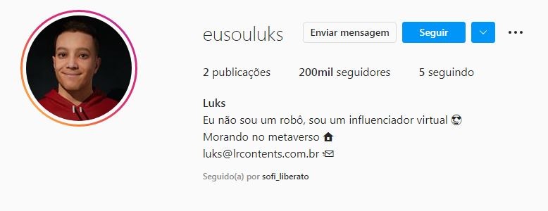 Luks já tem 200 mil seguidores no Instagram (Foto: Reprodução / Instagram)