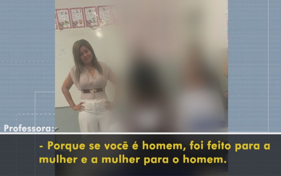 Professora é filmada falando que homossexualidade é algo impuro — Foto: Reprodução/TV Anhanguera