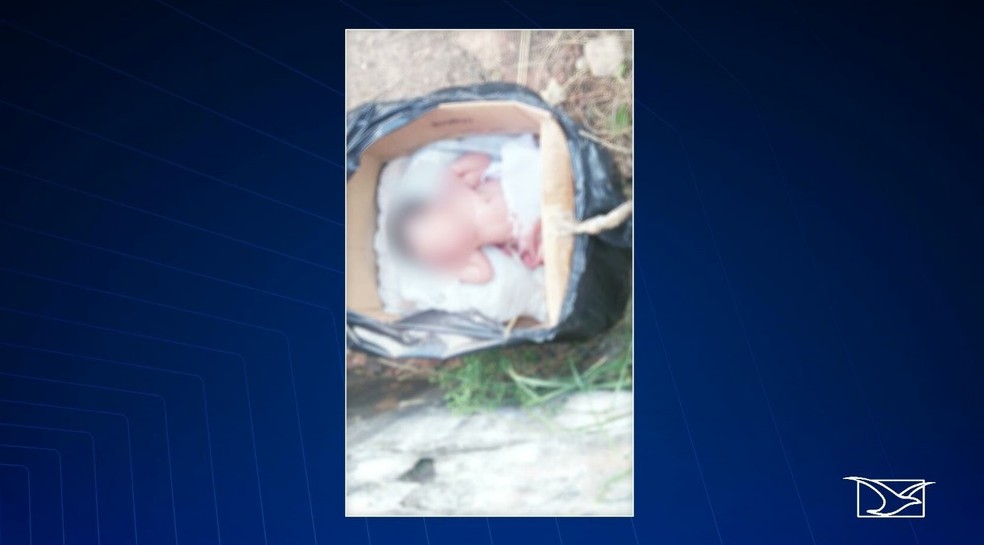 Recém-nascido do sexo masculino foi encontrado dentro de uma caixa de papelão em São Luís — Foto: Reprodução/TV Mirante