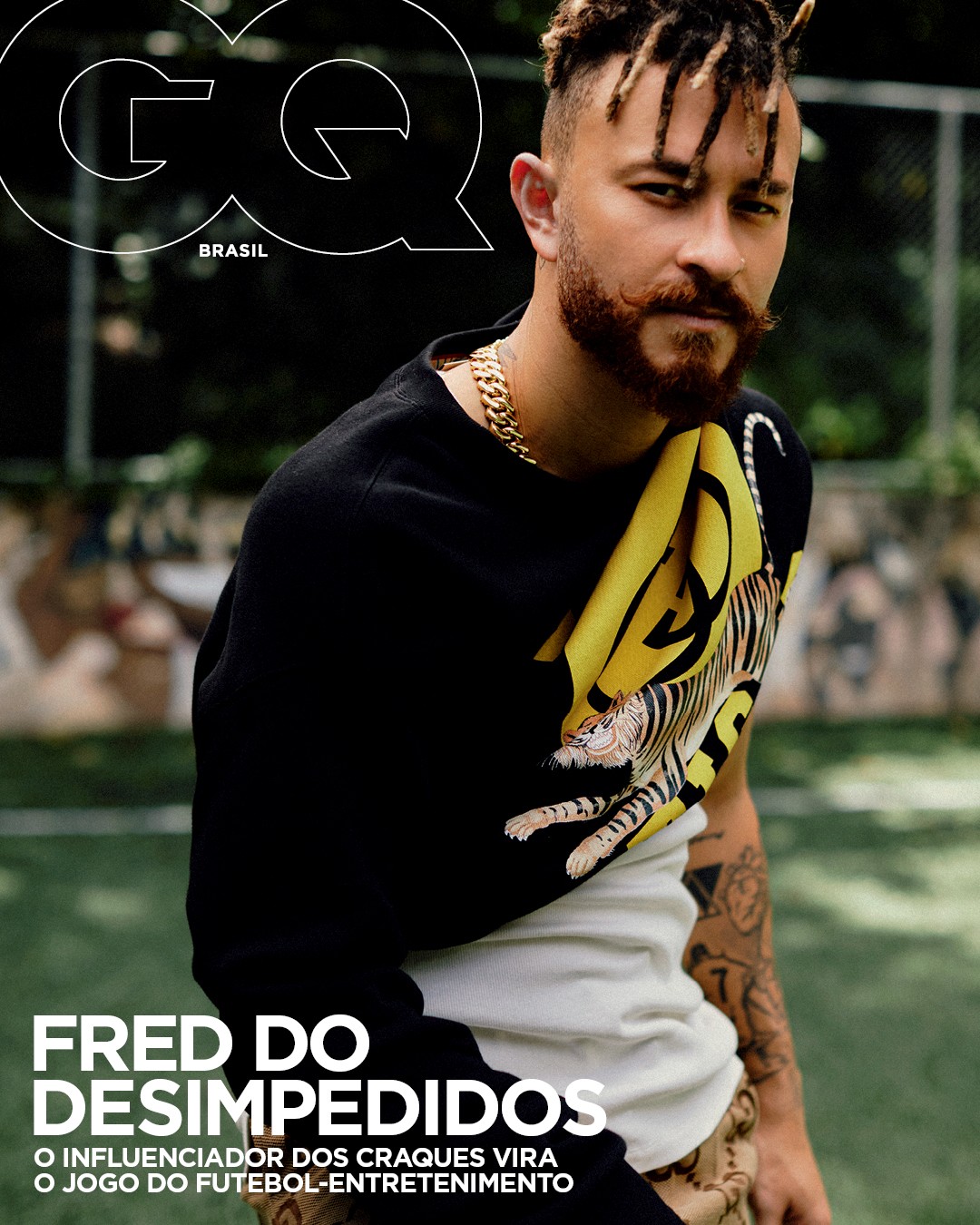 Capa da edição de março da GQ Brasil, com Fred do Desimpedidos (Foto: GQ Brasil)