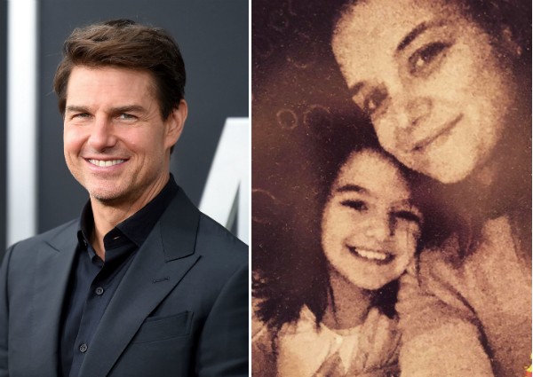 O ator Tom Cruise e sua filha, Suri, com a mãe, a atriz Katie Holmes (Foto: Getty Images/Instagram)