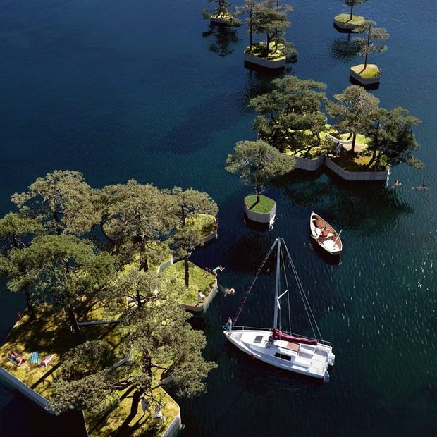 Arquiteto desenha parques em ilhas artificiais para porto de Copenhague (Foto: Divulgação / MIR)