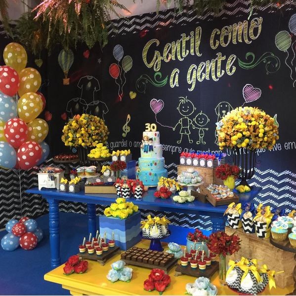 Decoração festa Gentil (Foto: reprodução/instagram) Decoração festa Gentil (Foto: reprodução/instagram)
