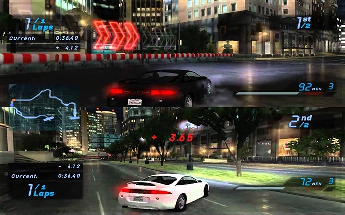 Need for Speed Underground tamb?m conta com um bom modo splitscreen (Foto: Reprodu??o)