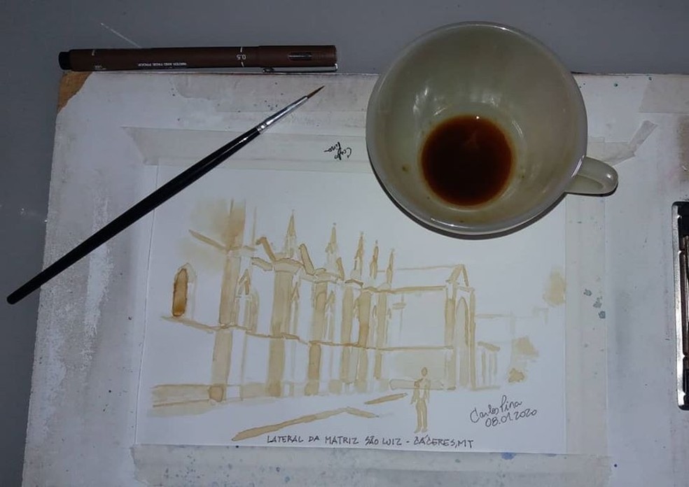 Artista Faz Desenhos A Base De Cafe E Aquarela Com Paisagens De Cuiaba Mato Grosso G1 Nov 26 2016 fazer o desenho de flores nas. artista faz desenhos a base de cafe e