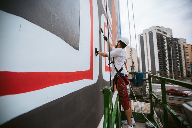 São Paulo ganha mural com tinta purificadora que equivale a 792 árvores (Foto: Divulgação)
