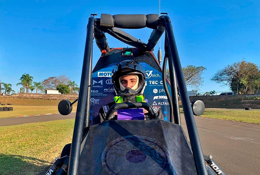 Veículo movido a célula de hidrogênio que venceu o desafio — Foto: Unicamp Baja SAE