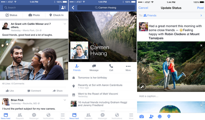 Facebook lançou update para app de iOS (Foto: Divulgação/Facebook)