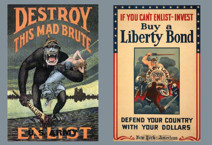 Trincheiras do marketing: Campanhas retratavam alemães como macacos e  EUA como 