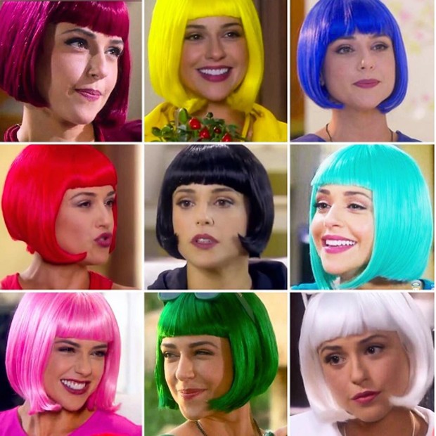 Priscila Sol com as diferentes cores de cabelo da Tia Perucas (Foto: Reprodução/Instagram)