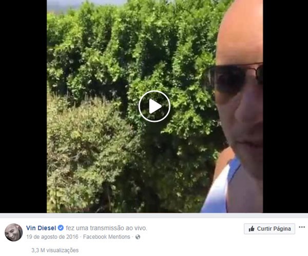 Postagem de Vin Diesel (Foto: Reprodução/Instagram)