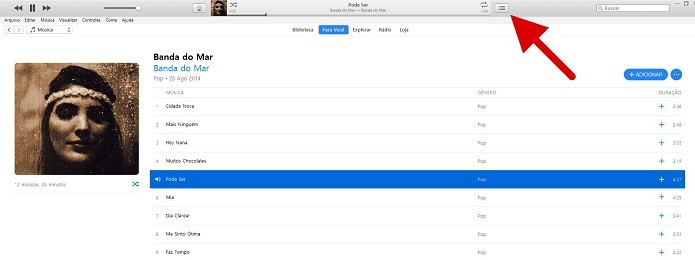 Ouvindo música no Apple Music pelo iTunes (Foto: Reprodução/Helito Bijora) 