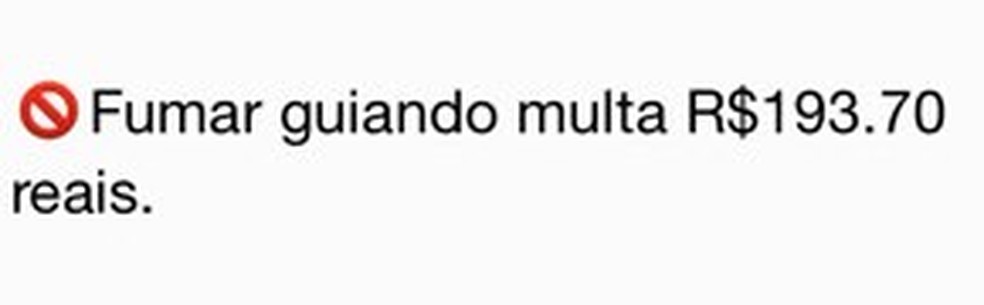 Mensagem sobre multas que circula nas redes (Foto: Reprodução)