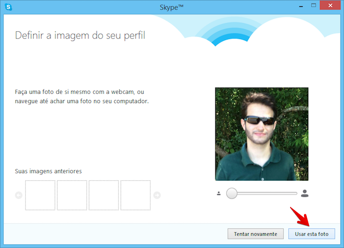 Definindo nova foto de perfil do Skype (Foto: Reprodu??o/Helito Bijora) 